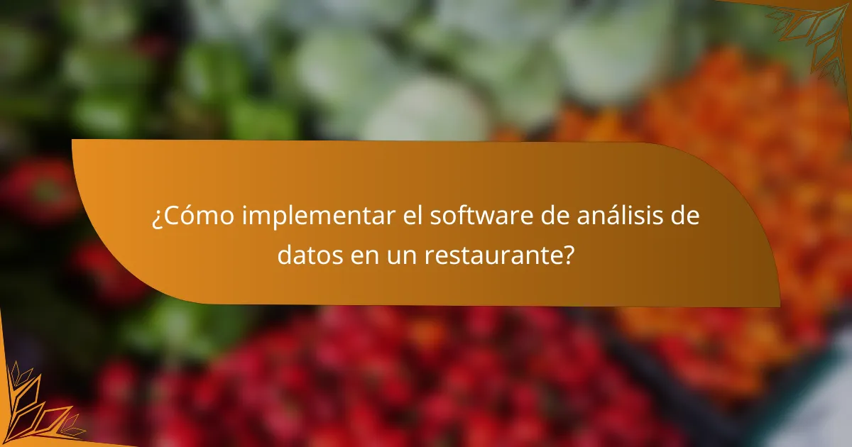 ¿Cómo implementar el software de análisis de datos en un restaurante?