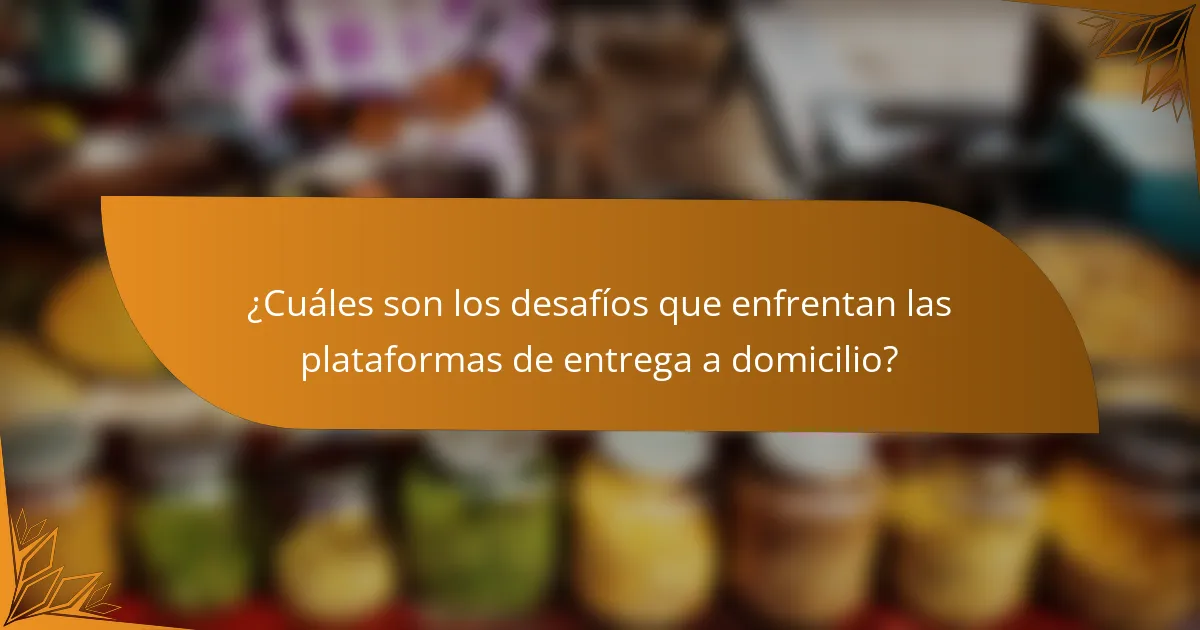 ¿Cuáles son los desafíos que enfrentan las plataformas de entrega a domicilio?