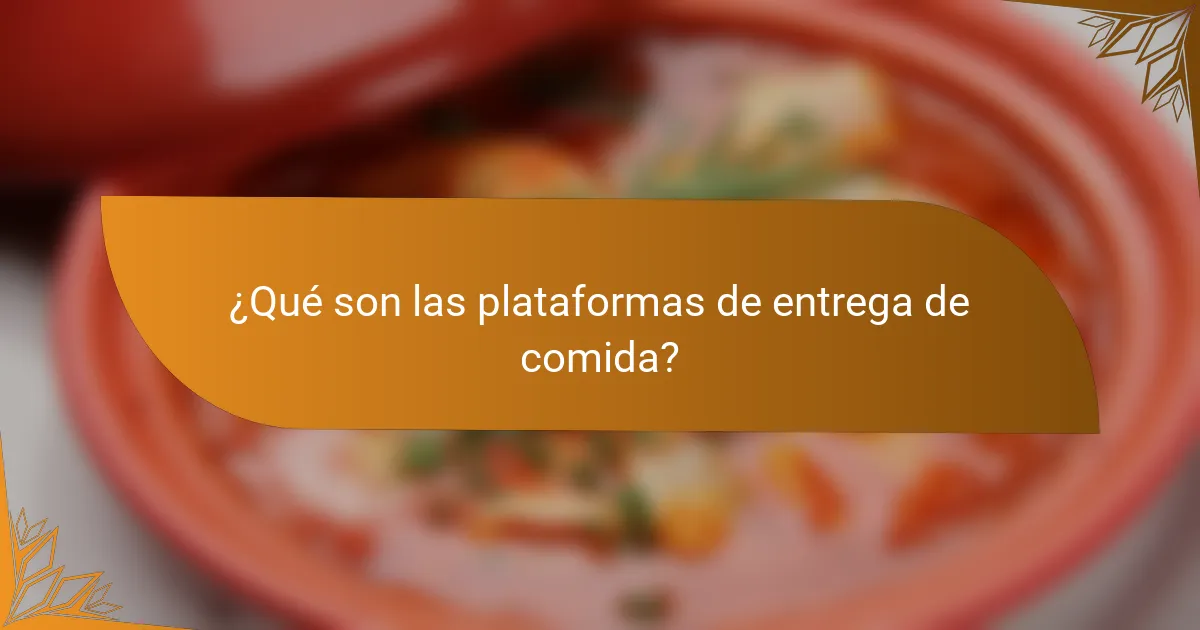 ¿Qué son las plataformas de entrega de comida?