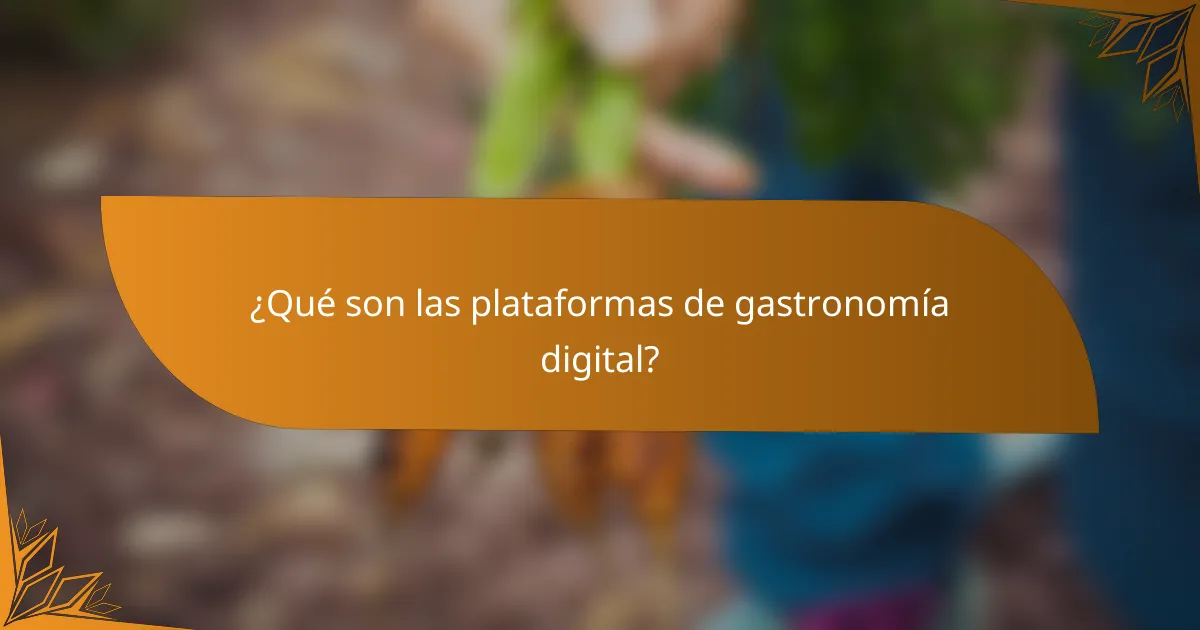 ¿Qué son las plataformas de gastronomía digital?