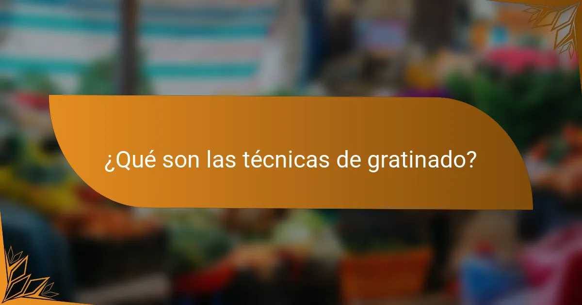 ¿Qué son las técnicas de gratinado?