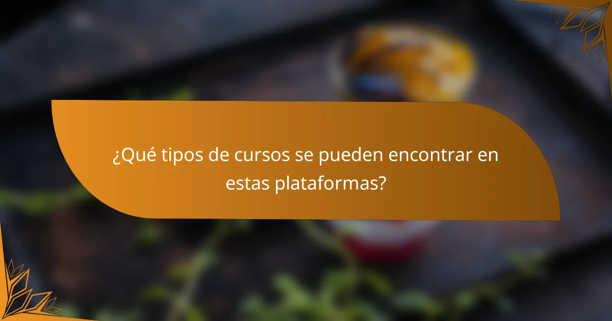 ¿Qué tipos de cursos se pueden encontrar en estas plataformas?